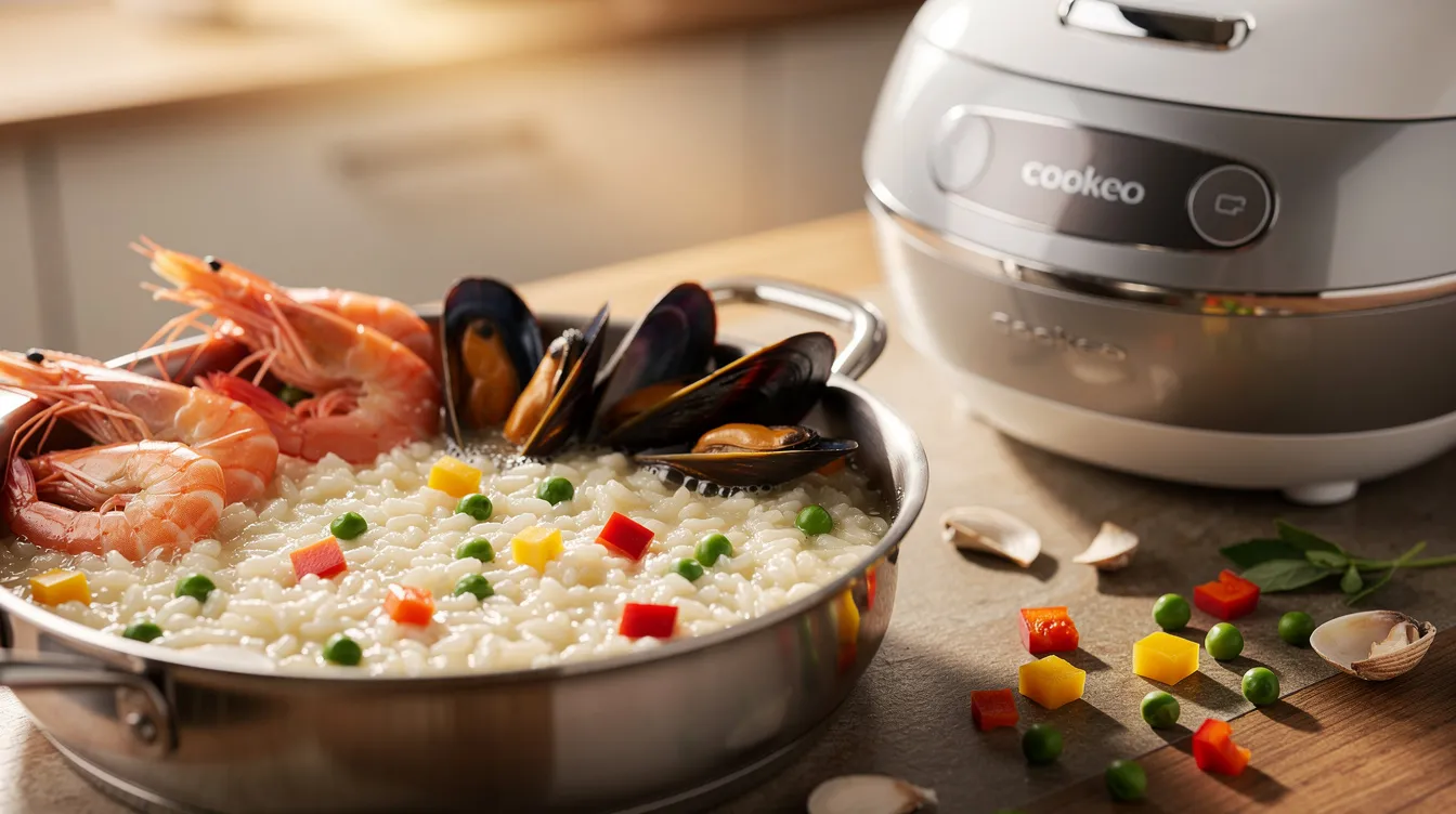 Étapes de préparation du risotto aux fruits de mer
